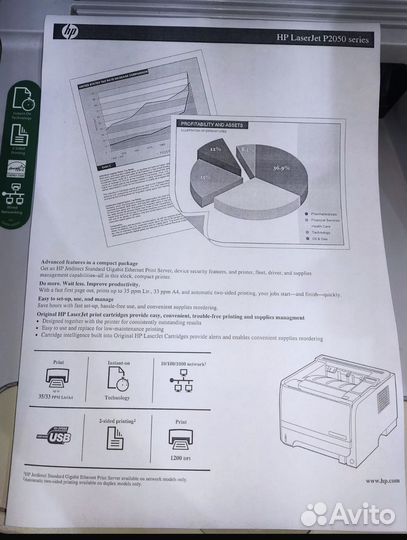 Принтер лазерный, черно белый HP LaserJet P2055dn