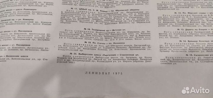 Карта Ленинграда 1975