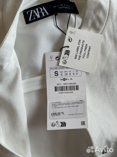 Льняной бомбер zara размер s