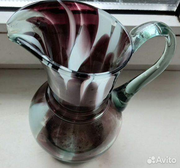 Кувшин цветное стекло СССР