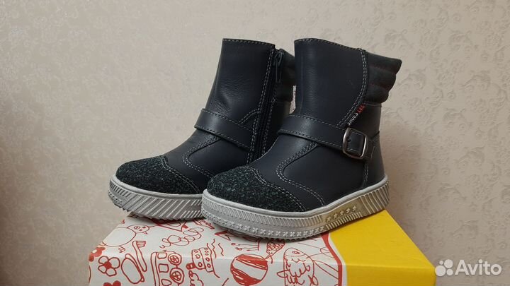 Сапоги для мальчика зима кожа новые 24 размер