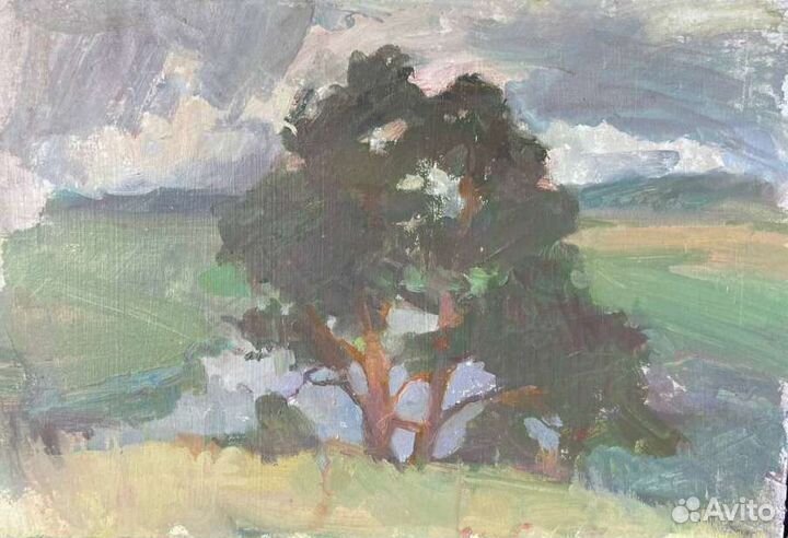 Картина, этюд маслом, пейзаж, природа