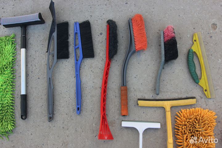 Щетка и тряпка для чистки стекол и кузова авто