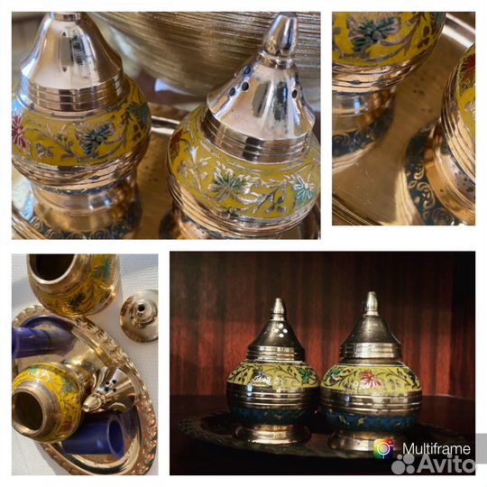 Вазы, ведро для льда,набор специй. Латунь. Индия