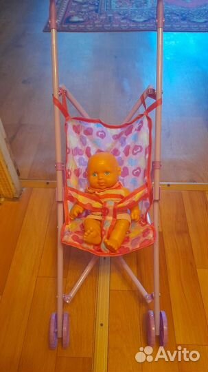 Кукольная коляска с пупсом