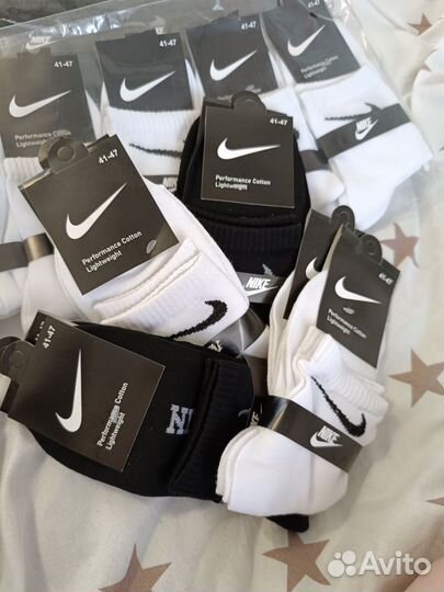 Носки nike высокие белые