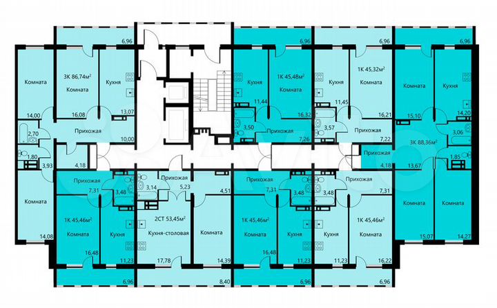 3-к. квартира, 89,2 м², 11/17 эт.
