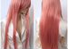 Парик длинный розовый косплей аниме с челкой без ч
