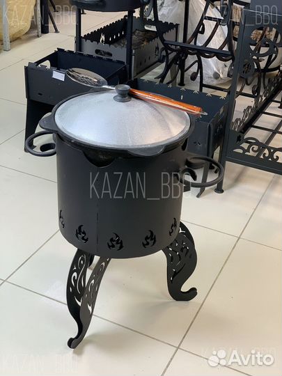 Казан чугунный 8 л и печь для казана