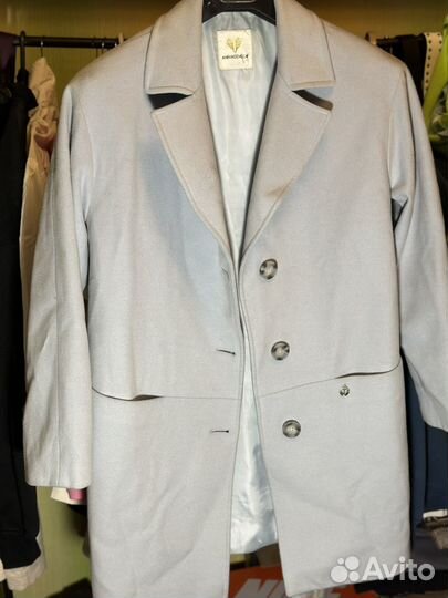 Пальто женское голубое anmagemella