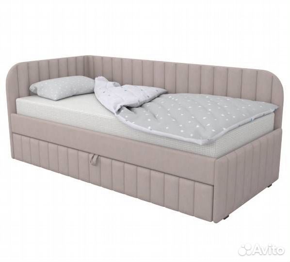 Мягкая кровать Гретта угловая новая с бортиком