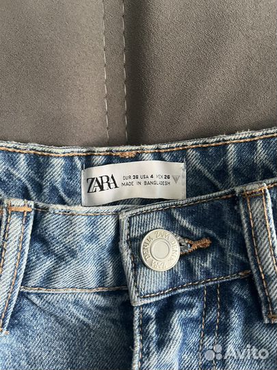 Джинсовые шорты zara 36 женские