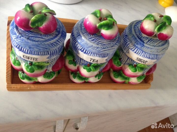 Кухонный набор для чая, кофе и сахара на подставке