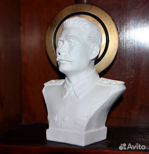 Белый гипсовый бюст Иосифа Сталина 17,5 см