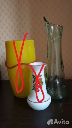 Вазы цветное гнутое стекло СССР