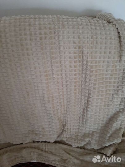 Плед покрывало 200*220 бежевый, голубой