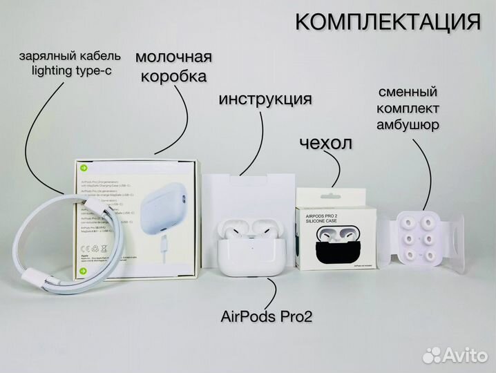 AirPods Pro2 type-c (platinum) +гарантия