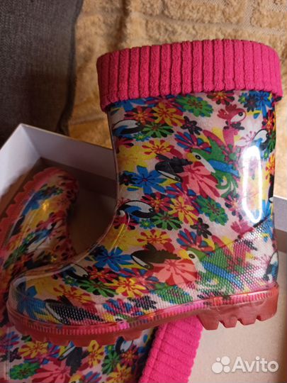 Резиновые сапоги утепленные для девочки р. 30