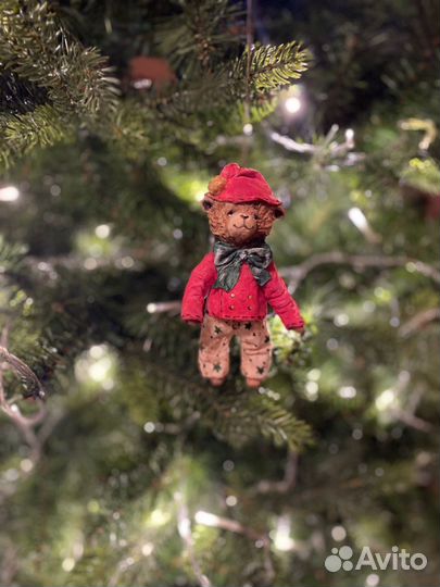 Ватные елочные игрушки мишка