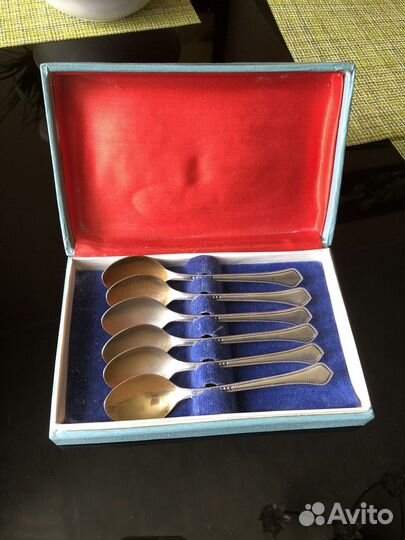 Набор кофейных ложек мельхиор в коробке шесть штук