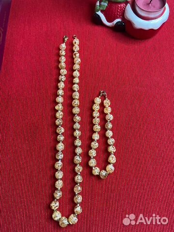 Муранское стекло колье и браслет комплект