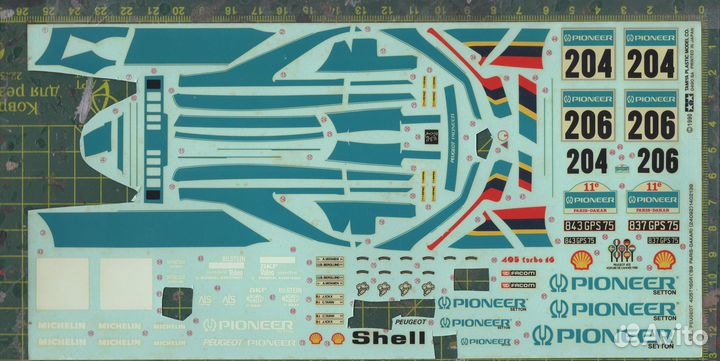 1/24 Tamiya Peugeot 405T16GR 1989 Декаль