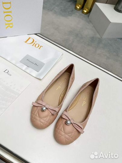 Балетки женские бежевые Dior