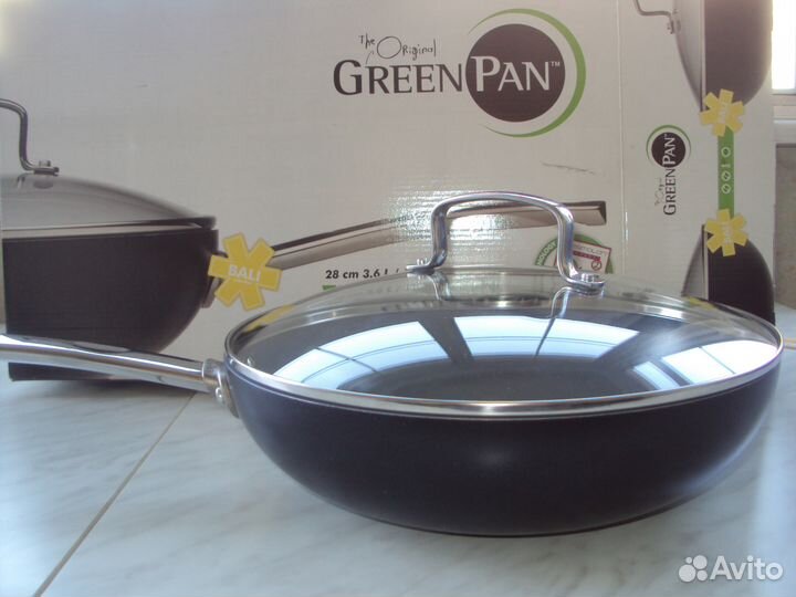 Вок Greenpan с крышкой 28cm 3.6 L