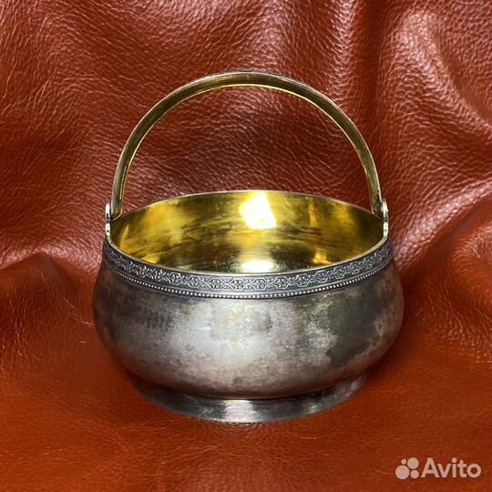 Сахарница серебро 875 пробы СССР