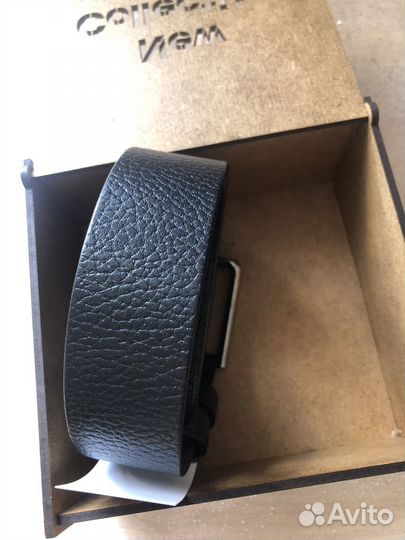 Кожаный ремень 135 см новый в подарочной коробке
