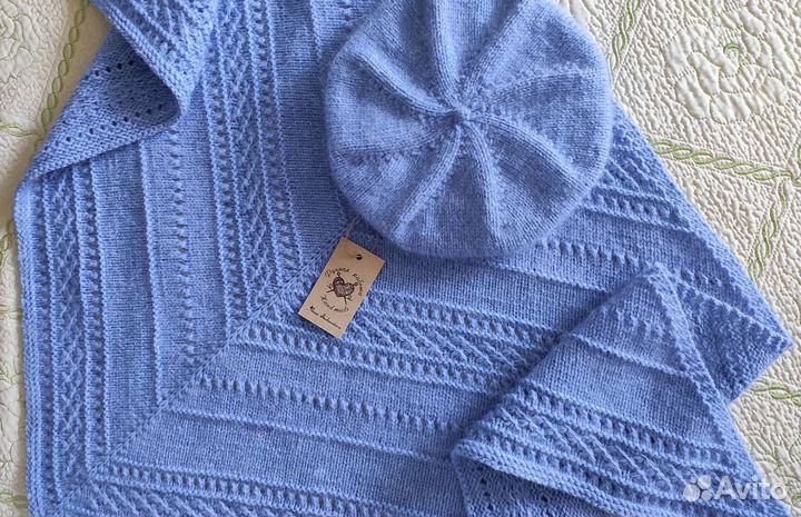 Вязаный берет и бактус