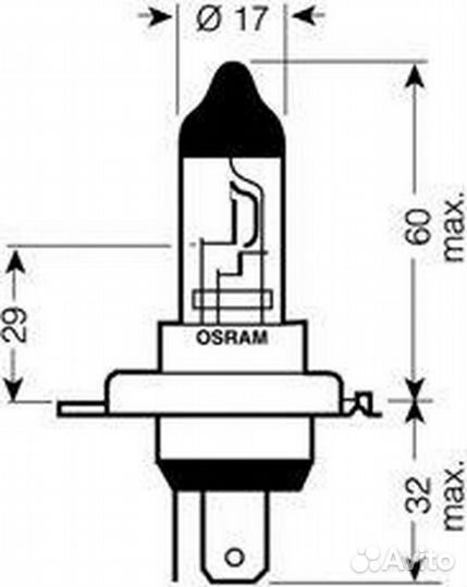 Лампа osram truckstar PRO (24V/ 75/70W) H4 P43t 64