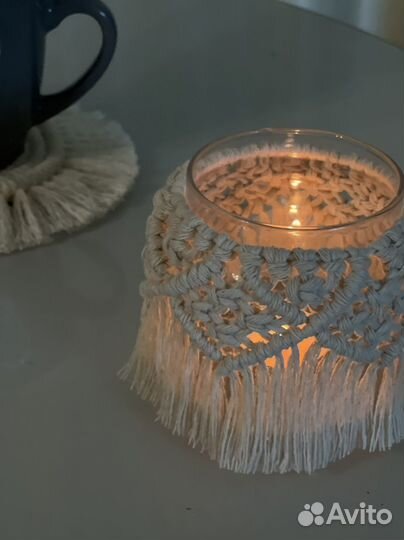 Макраме подсвечник