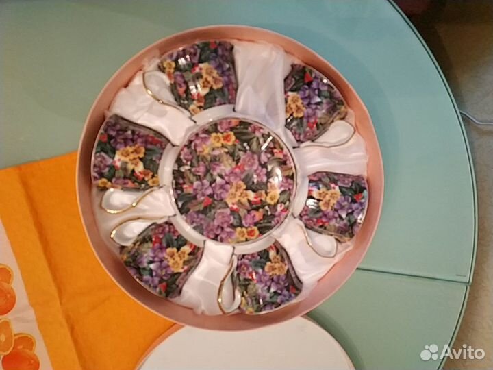 Чайный сервиз, Китай, 6 чашек, 6 блюдец, новые