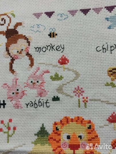 Готовая вышивка Zoo Map