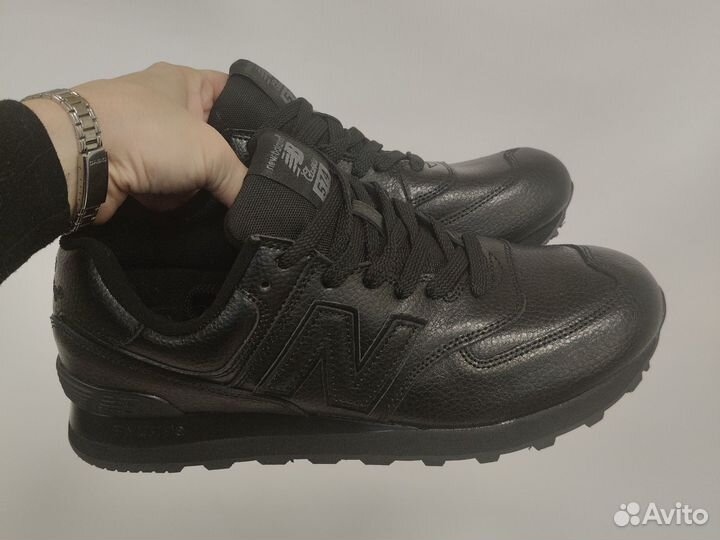 New balance 574 кожаные демисезонные