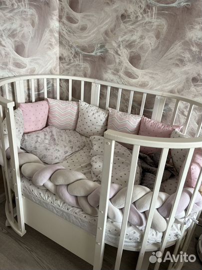 Детская кроватка круглая овальная