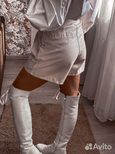 Шорты женские кожаные