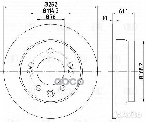 Диск тормозной зад DF073306 Trialli