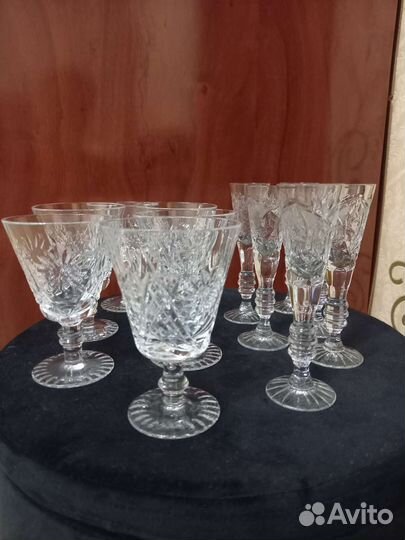 Рюмки, бокалы хрустальные, винтаж