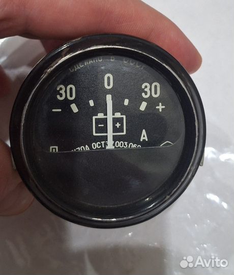 Амперметр СССР (указатель тока на 30) газ.маз.кавз