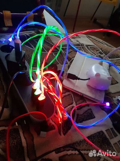 Магнитный светящийся кабель зарядки телефона