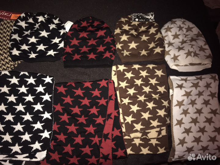 Комплекты новые шапка и шарф