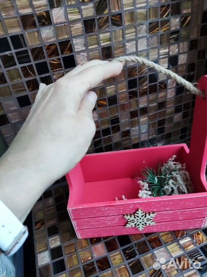 Корзинка/коробка из натурального дерева