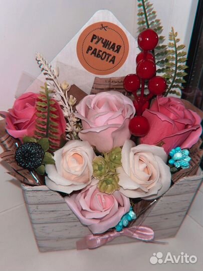 Из мыла, цветы, подарки, розы, зайцы