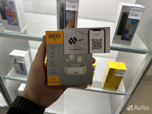 Беспроводные наушники QCY T1C (белый) by Xiaomi