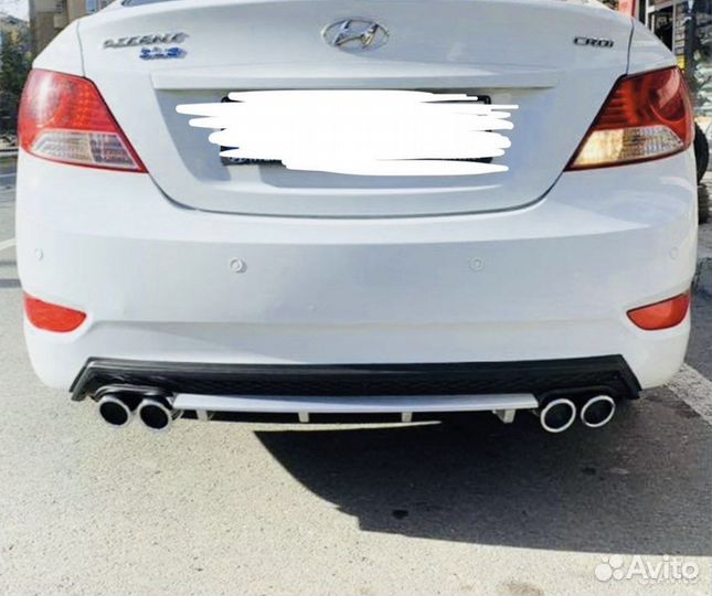 Диффузор заднего бампера Hyundai Solaris