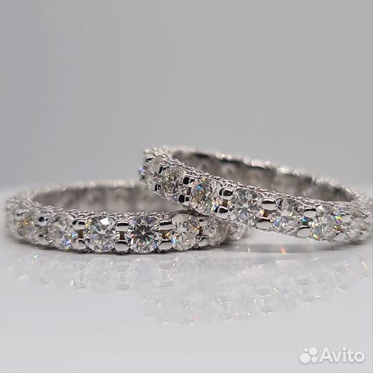 Кольцо дорожка с бриллиантами(муассанитами)