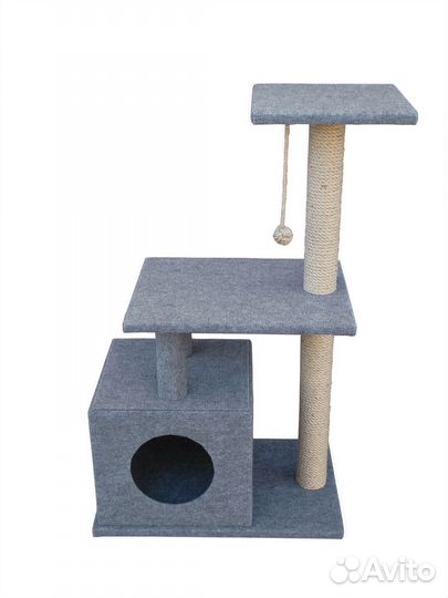 Домик для кошки с когтеточкой, 3-х уровневый 96 см