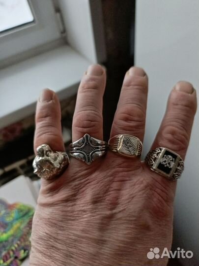 Серебряное кольцо мужское печатка